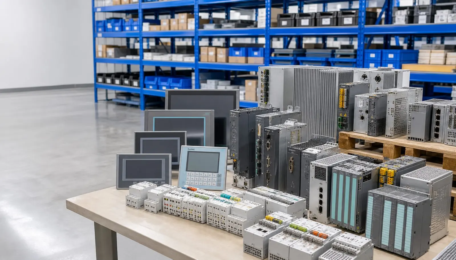 SPS Baugruppen und HMI Panels im Lager